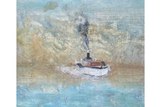 A gilt framed oil on canvas laid on board