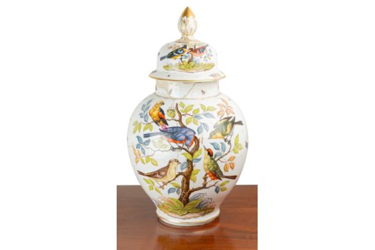 A 19th century Dresden vase with cover