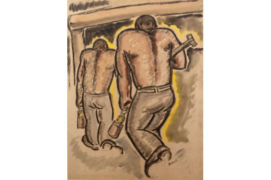 George Bissill (1896 - 1973) Miners At Work, Signed,…