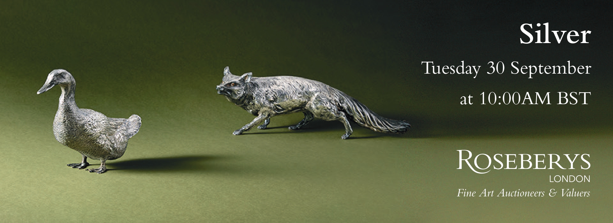 Roseberys banner - silver