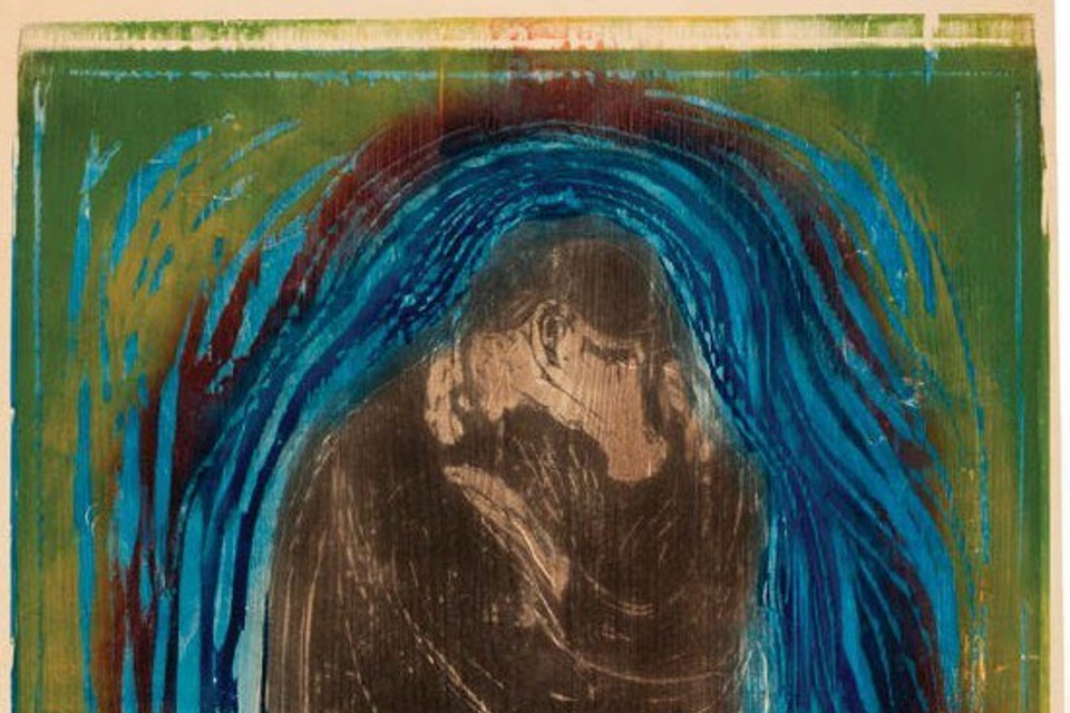 The Kiss II woodcut by Edvard Munch