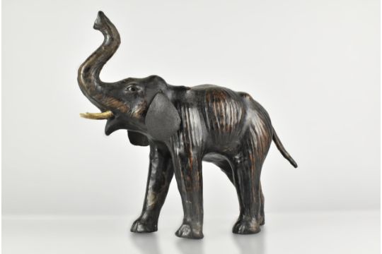 A Mid 20th Century Leather Elephant Figure