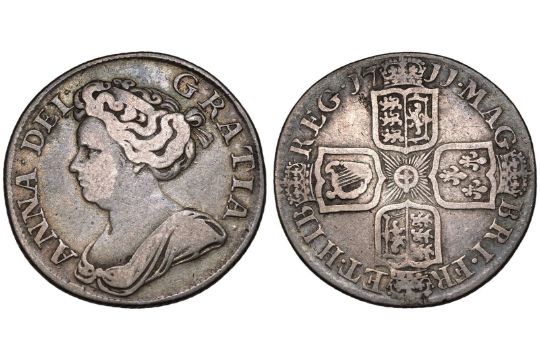 1711 Silver Shilling Plain Angles