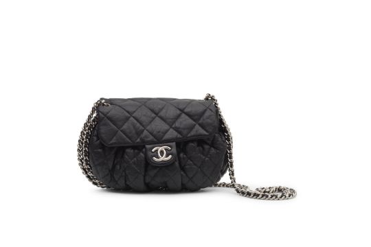 Chanel: A Black Quilted Leather Chain Around Bag 2011-12…