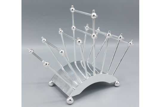 An Art Deco style six division toast rack