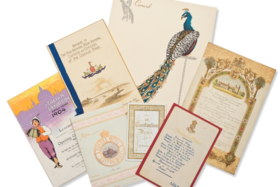 An archive of menus and food related ephemera