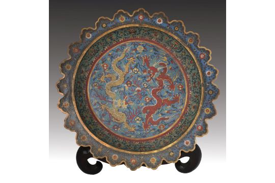Chinese Cloisonné Enamel Charger