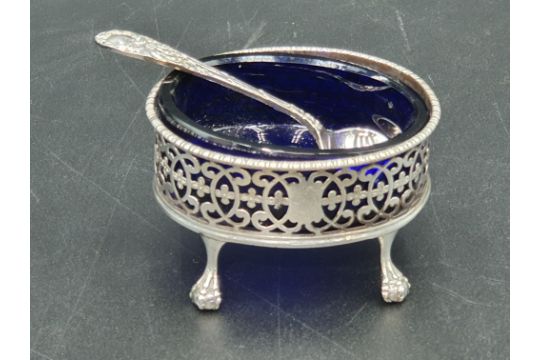 A George III silver pierced oval