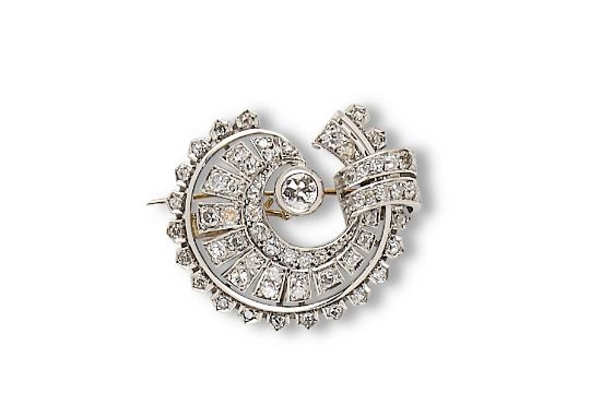 Art Deco Diamond Brooch, 1930s