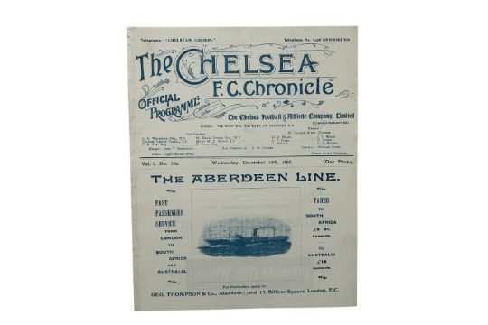 Chelsea Vs Corinthians 1905/06 Football Programme