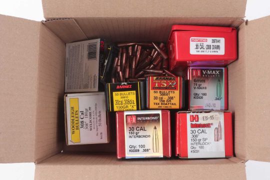 Box Of Assorted .30 Cal. Bullet Heads