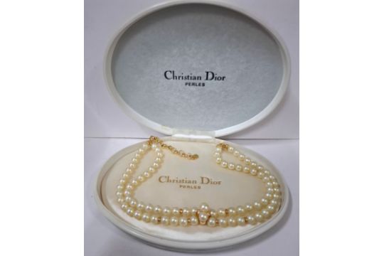 Christian Dior - 2 Strand Simulated Pearl Necklace