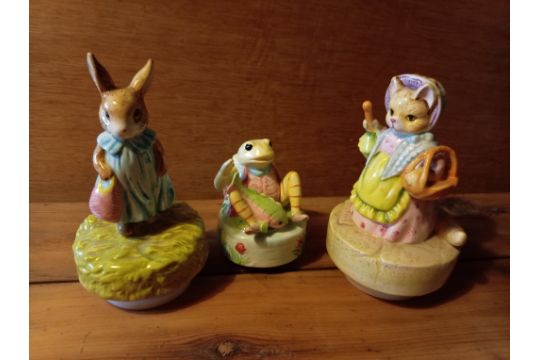 Three Beatrix Potter Musical Figures By Scmid