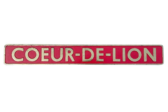 Nameplate Coeur-de-lion, A Full Size Replica Believed…