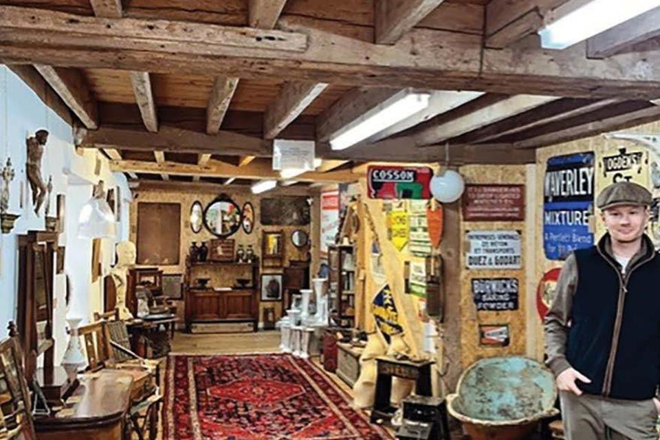 A view inside an antiques store
