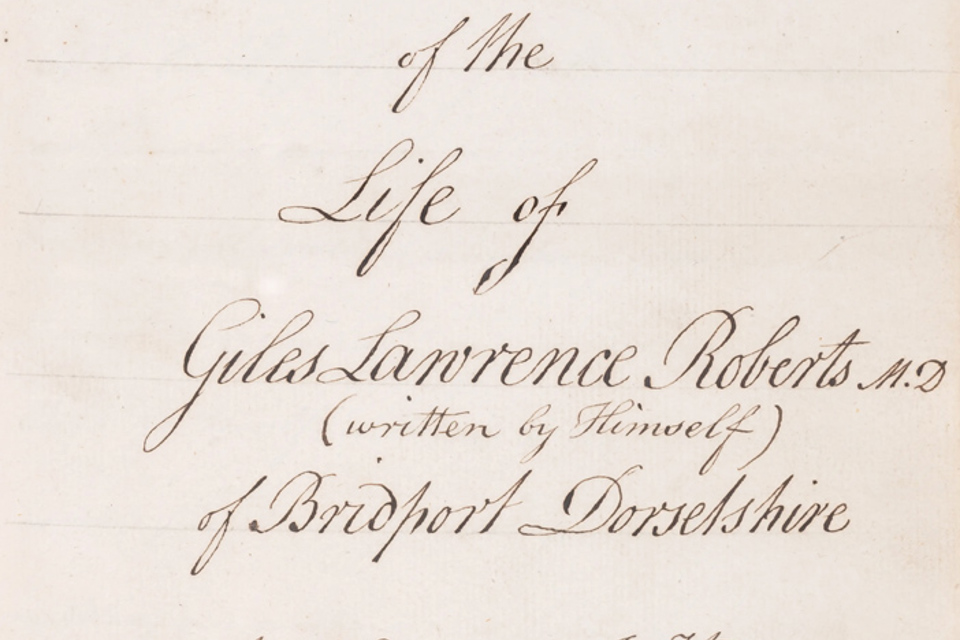 Manuscript diary by Giles Roberts