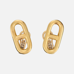 Hermes. A Pair Of Anchor Link Earrings In 18K