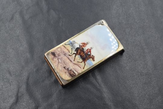 A Victorian Silver And Enamel Vesta Case, Of Rectangular…