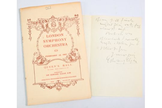 Edward Elgar (1857-1934) Autograph Letter – Handwritten…