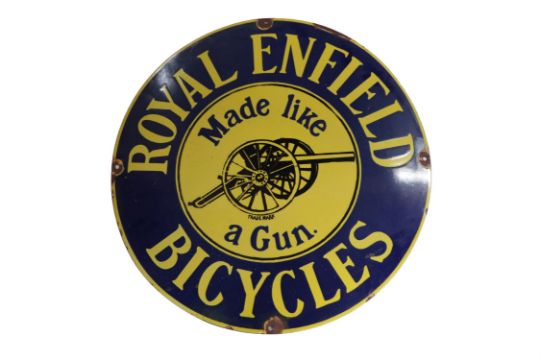 Royal Enfield Bicyles Round Enamel Sign