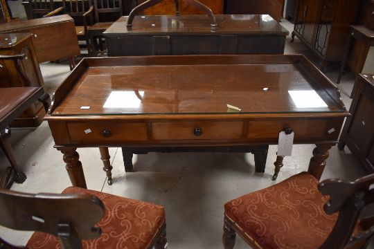 A Good Victorian Mahogany Writing Table, The Rectangular…