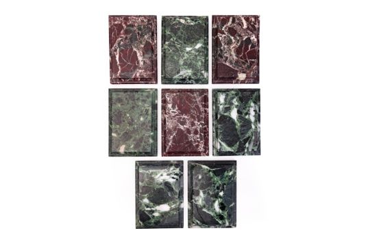 A group of eight marble plinths, late 20th century