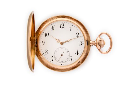 IWC. A 14ct gold full hunter pocket watch