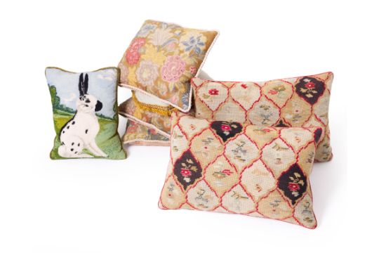 A pair of English needlework cushions