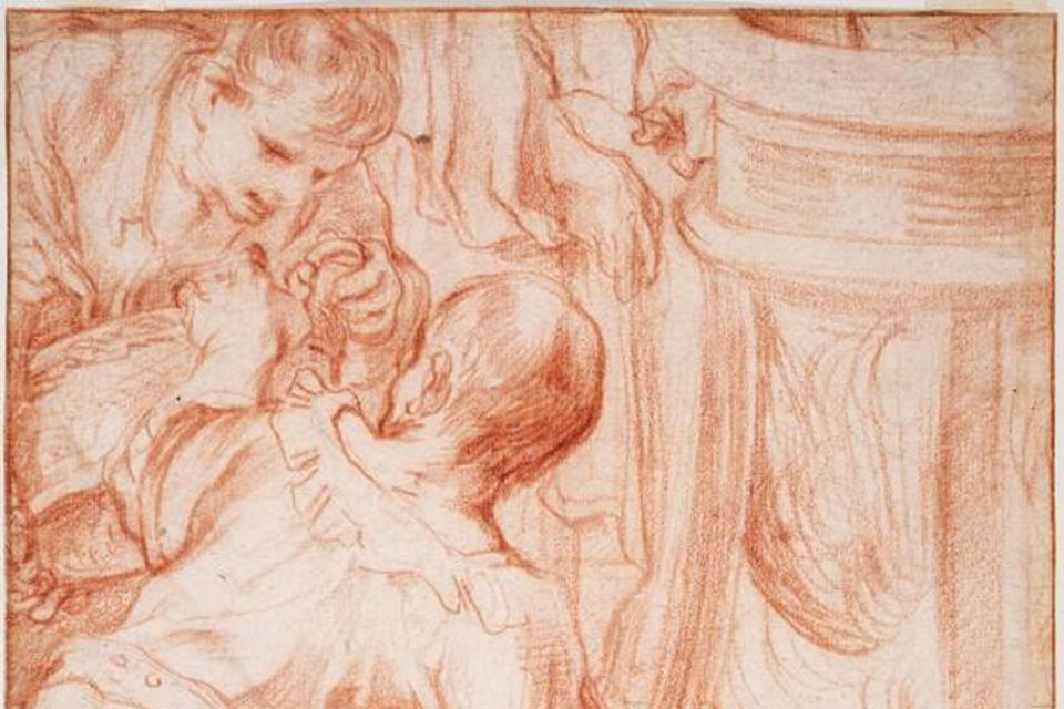 Red chalk drawing by Ferraù Fenzoni