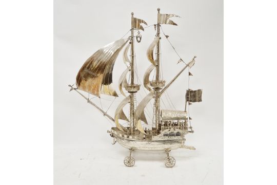 Silver nef by Neresheimer, Hanau with import marks