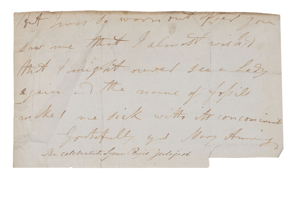 Mary Anning letter