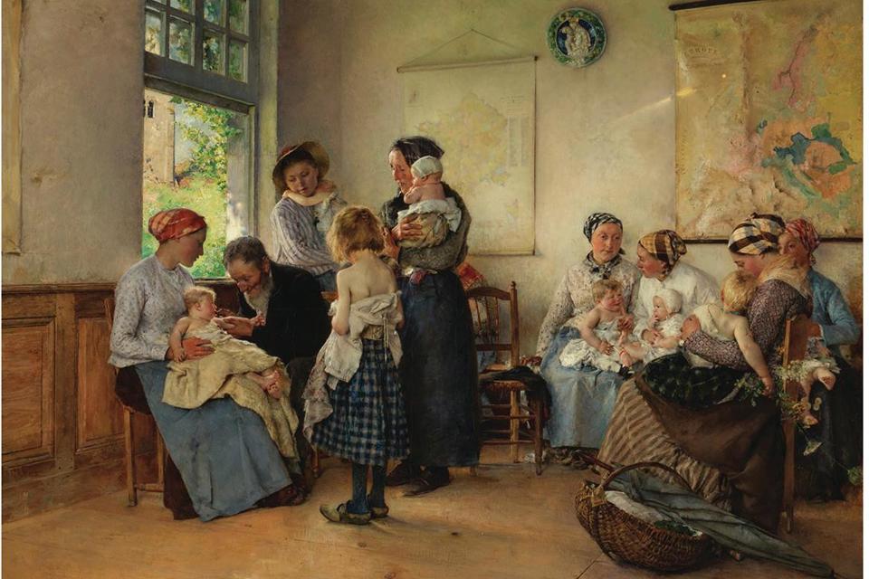 La Vaccination by Pascal-Adolphe-Jean Dagnan-Bouveret