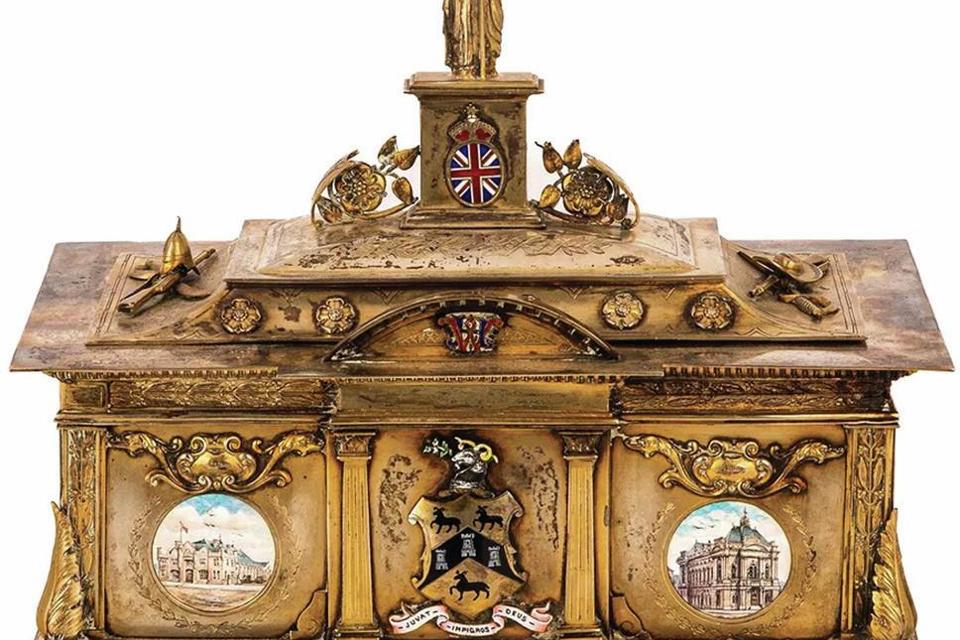 A silver gilt English freedom box