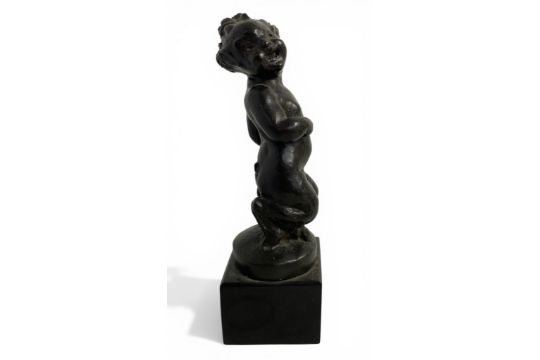 An early 20th century patinated bronze faun
