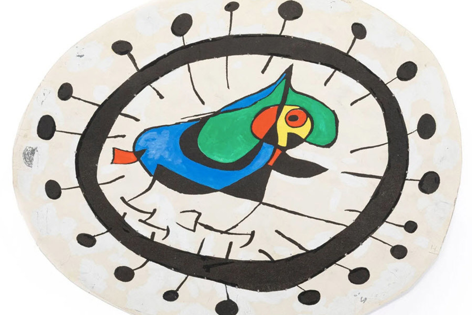 A 'parrot-sun' work on paper by Joan Miró