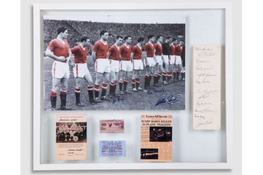 Manchester United Busby Babes autographed page spread