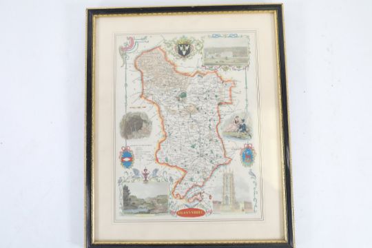 Framed Hand Coloured Engraved Map