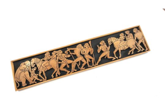 A framed carved 'Thick of War'