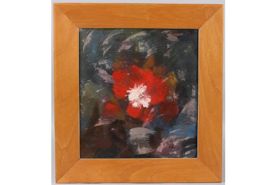 John Coe Flower Study Acrylic On Board Signed