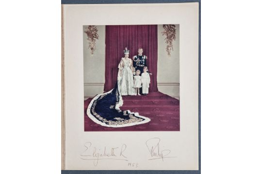 Elizabeth II & Prince Phillip. Original Signed 1953
