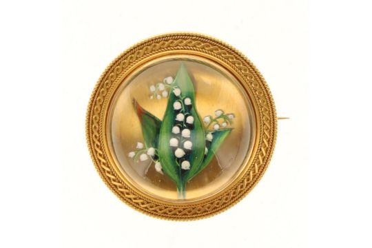 Essex Crystal Lily Of The Valley Gold Brooch, 19.7g