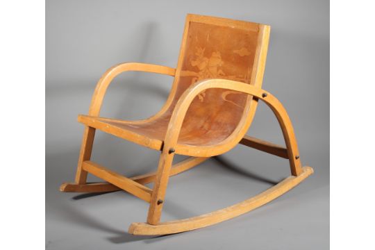 Bauhaus design child's bentwood rocking chair
