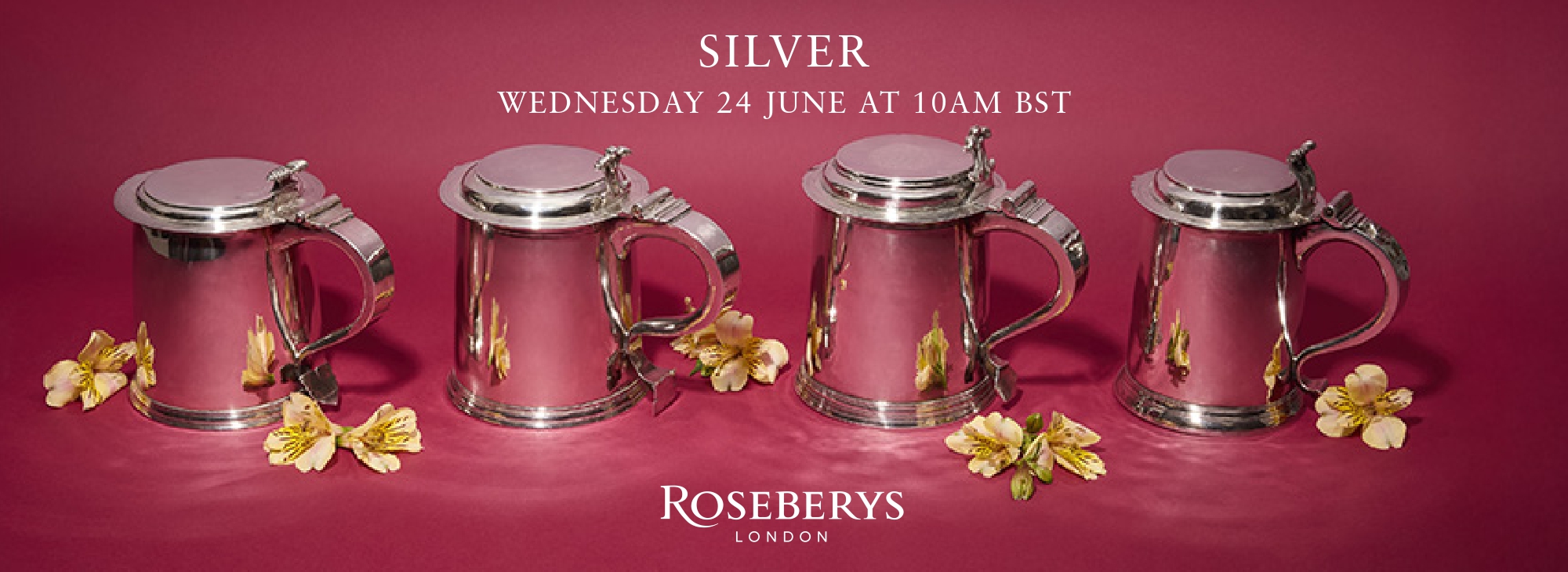 Roseberys banner - silver