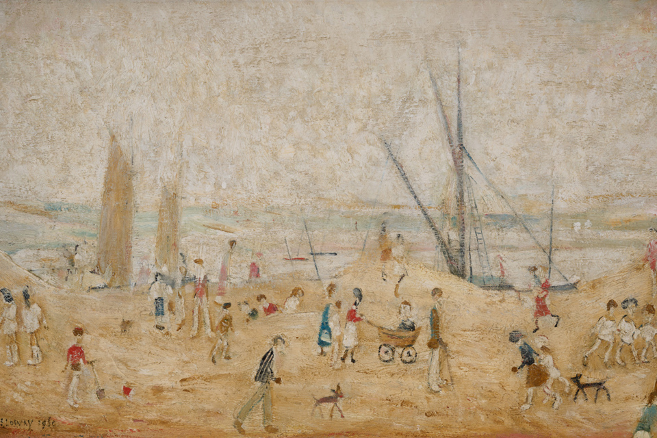 Figures on a Beach by LS Lowry
