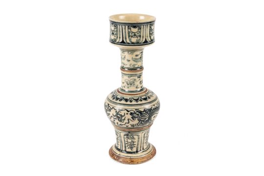 Annamese Style Blue & White Porcelain Vase