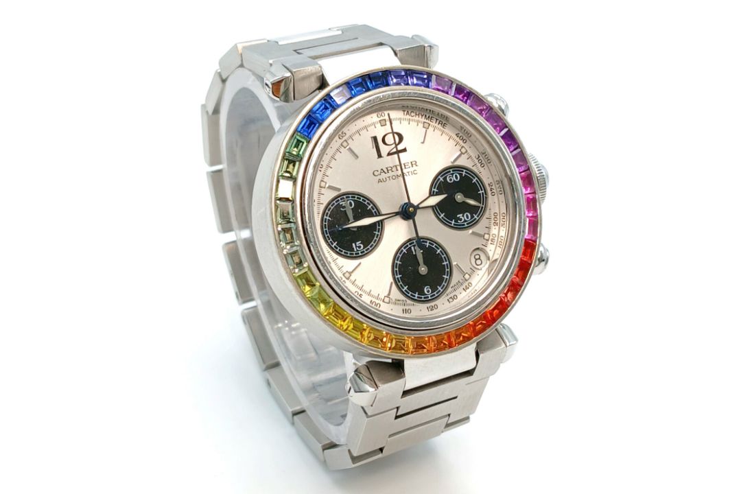 A Pasha de Cartier Multi-Gemstone Automatic Watch