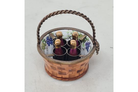A Limoges gilt metal mounted circular basket
