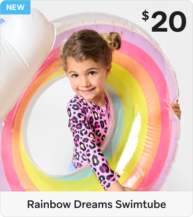 Rainbow Dreams Swimtube $20 + more new inflatables 