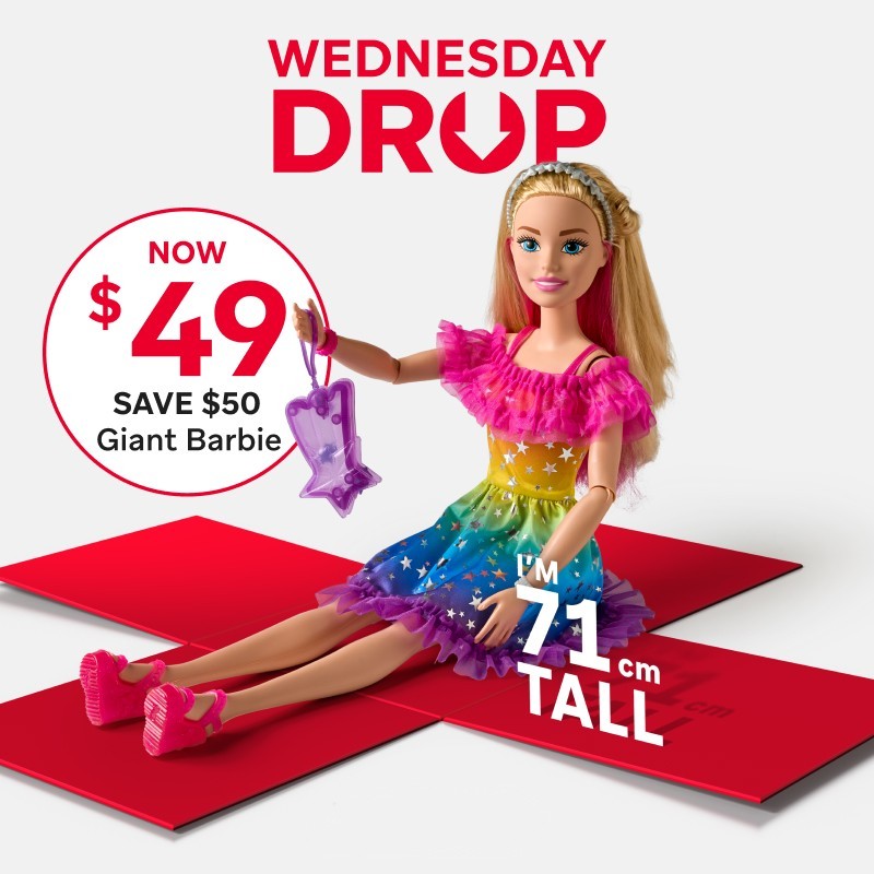 Wednesday Drop - Giant Barbie now $49 SAVE $50