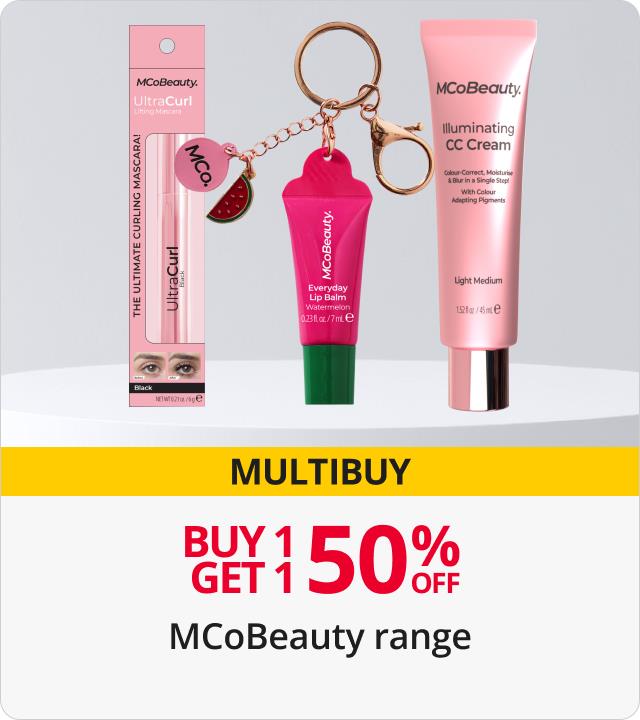 Buy 1 get 1 50% Off MCoBeauty range 
